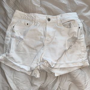 White Jean Shorts